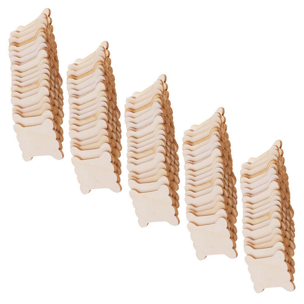 Pack of 100 Wooden Blank Thread Ribbon Twine Reel Organizer Flat Spools