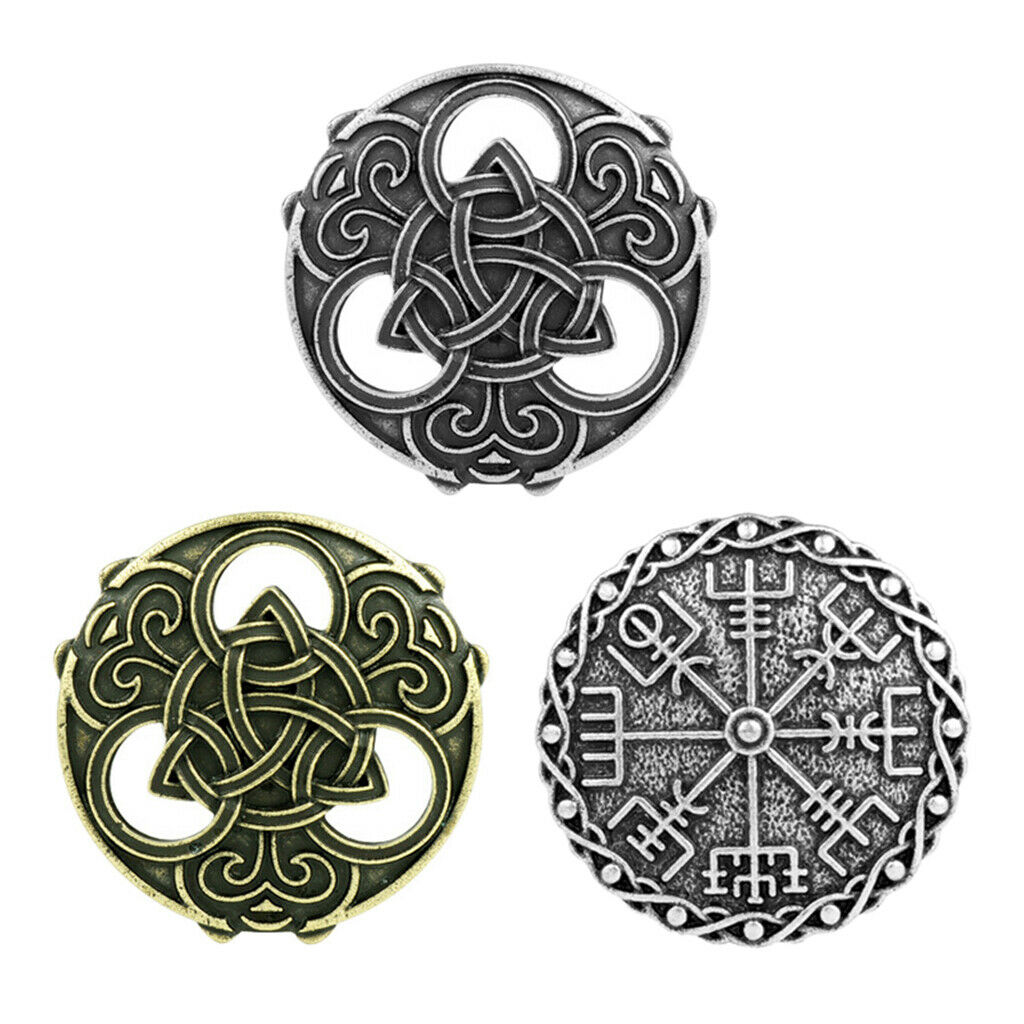 4Pcs Pennanular Cloak Norse Knot Brooch Pin Medieval Sweater Cloak Pin Badge