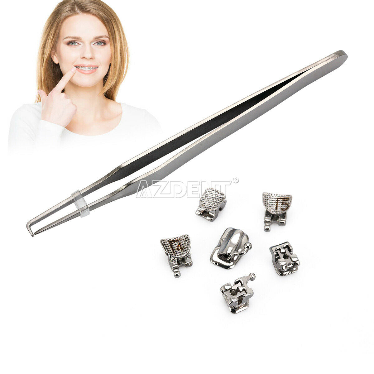 5X Orthodontic Dental Passive Self-Ligating Bracket Braces Roth .022 Hooks 3 4 5