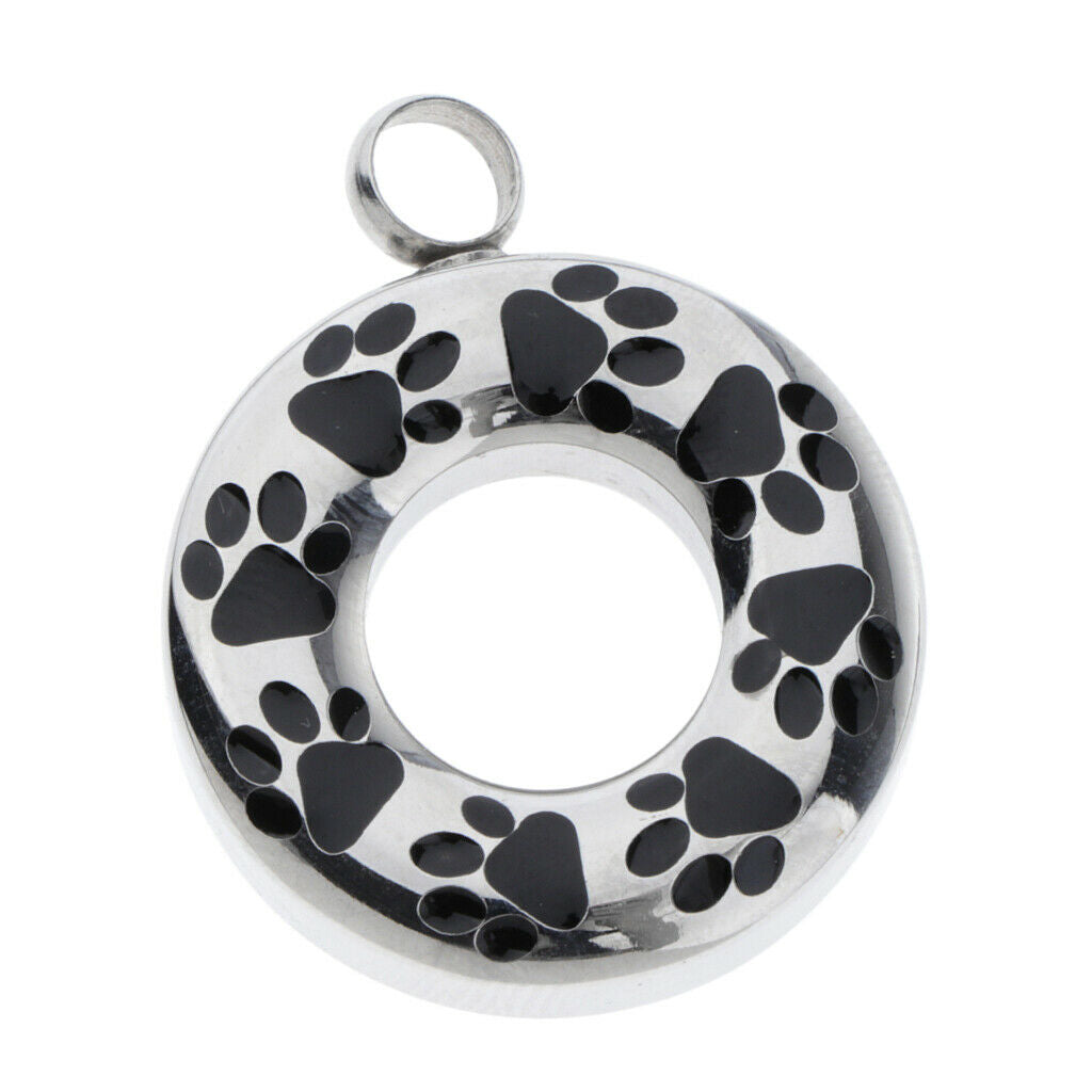 Hollow Round Pet Dog Cremation Ash Urn Locket Ashed Holder Jar Jewelry