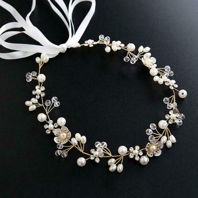 Bridal Wedding Headwear Ornaments Flowers Handmade Beaded Headband Hair Strap