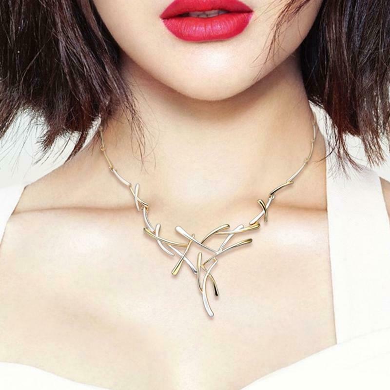 Women Luxury Necklace Ear Studs Set Wedding Bridal Girls Chain Pendant Earrings