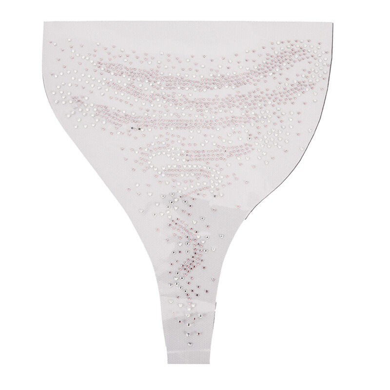 bling stone neckline iron on transfer patch hot fix rhinestoneCrystal tran.l8
