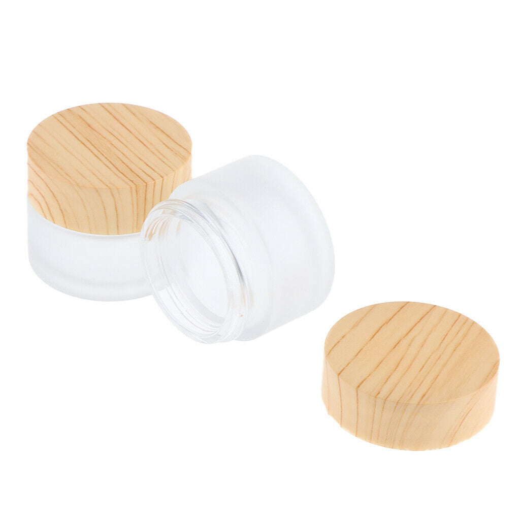 15g,Empty,Frosted Glass Pot Jars,Cosmetic Containers,4pcs