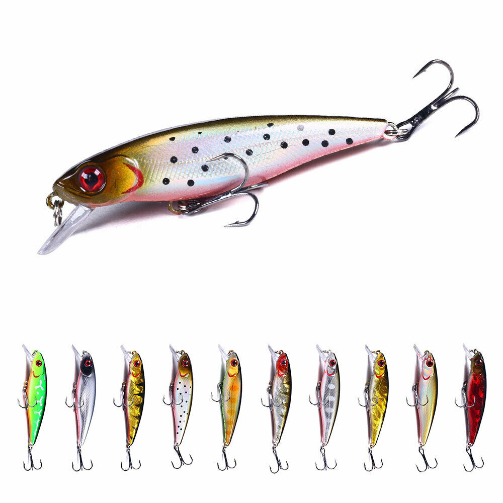 10pcs/set 8.8cm/9.2g Trolling Bait Minnow Fishing Lure Bass Crankbait Saltwater