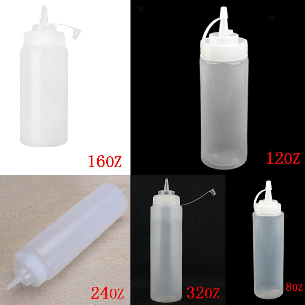 960ml Plastic Press Bottle Ketchup Mustard Sauce Spice Dispenser