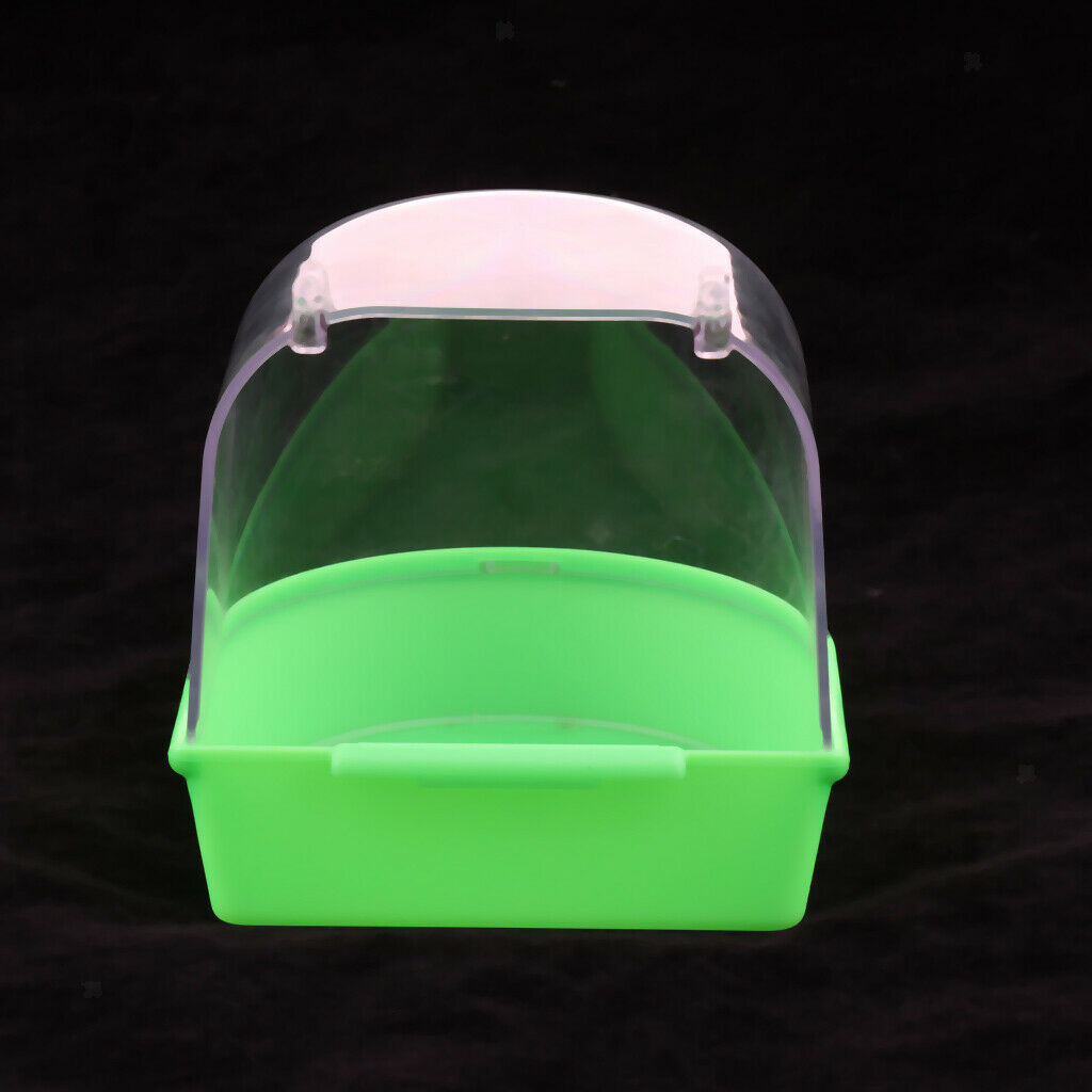 Transparent Plastic Bird Bath for Parakeets, Canaries, and Finches