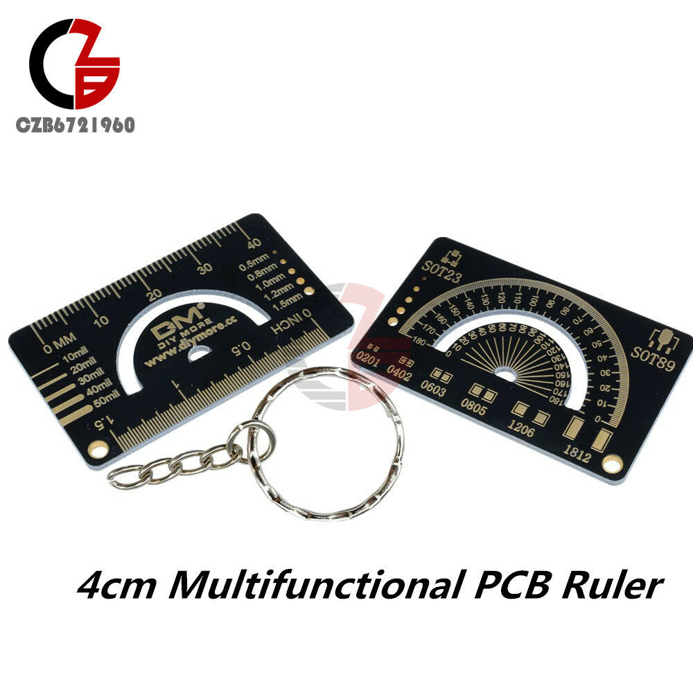 5PCS 4cm Black Multifunctional PCB Ruler Measuring Tool Angle Measure Meter