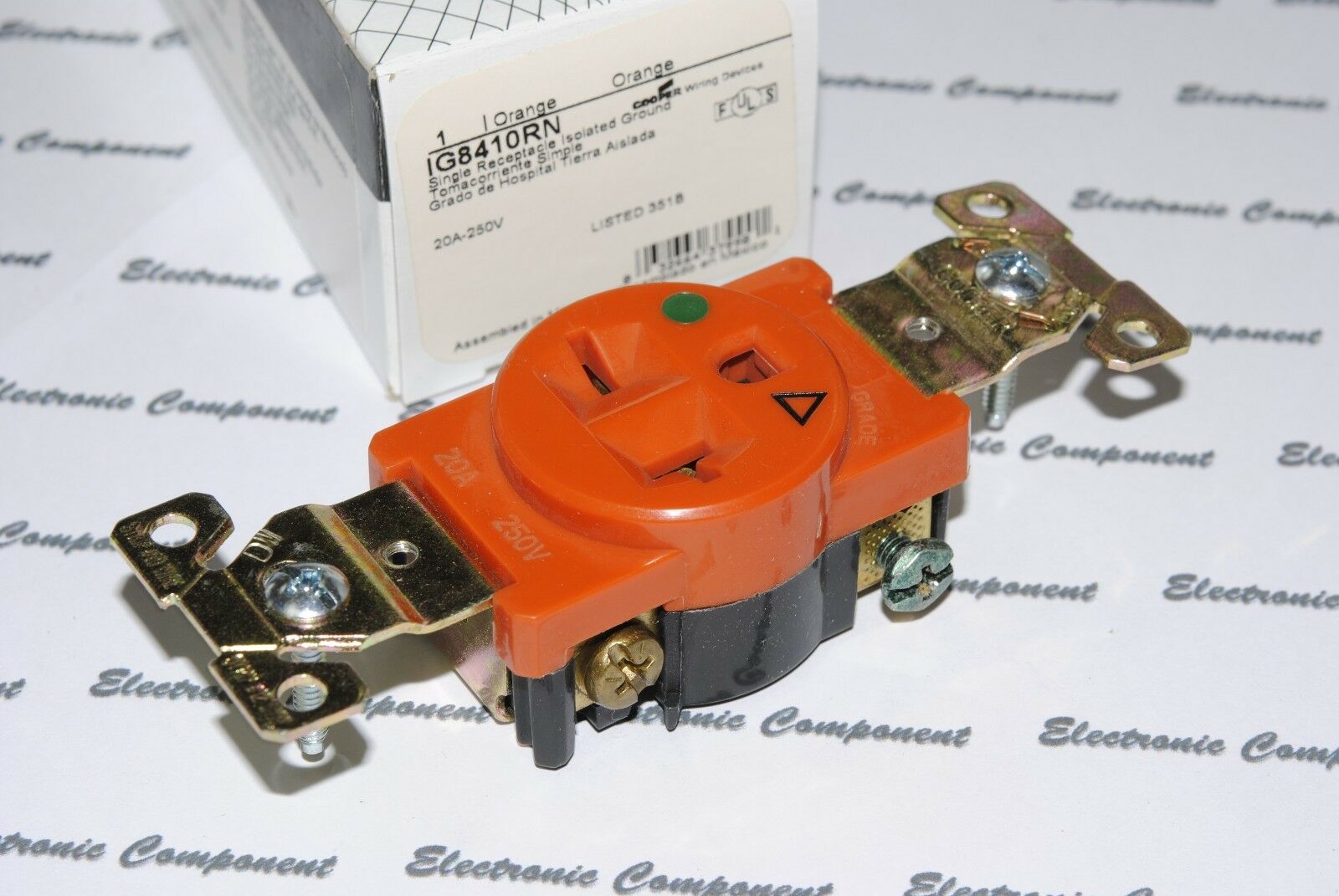 1pcs-COOPER WIRING IG8410RN IG Premium Hospital Single Receptacle 20A-250V