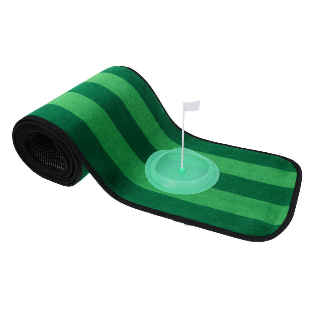 Golf Putting Mat Portable Indoor Putt Training Aids 10x1' Cup Equipment Gift