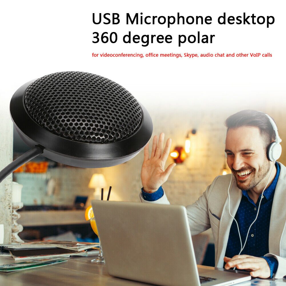 USB Omni-directional 360 Pickup Condenser Microphone Desktop Computer Mic  @