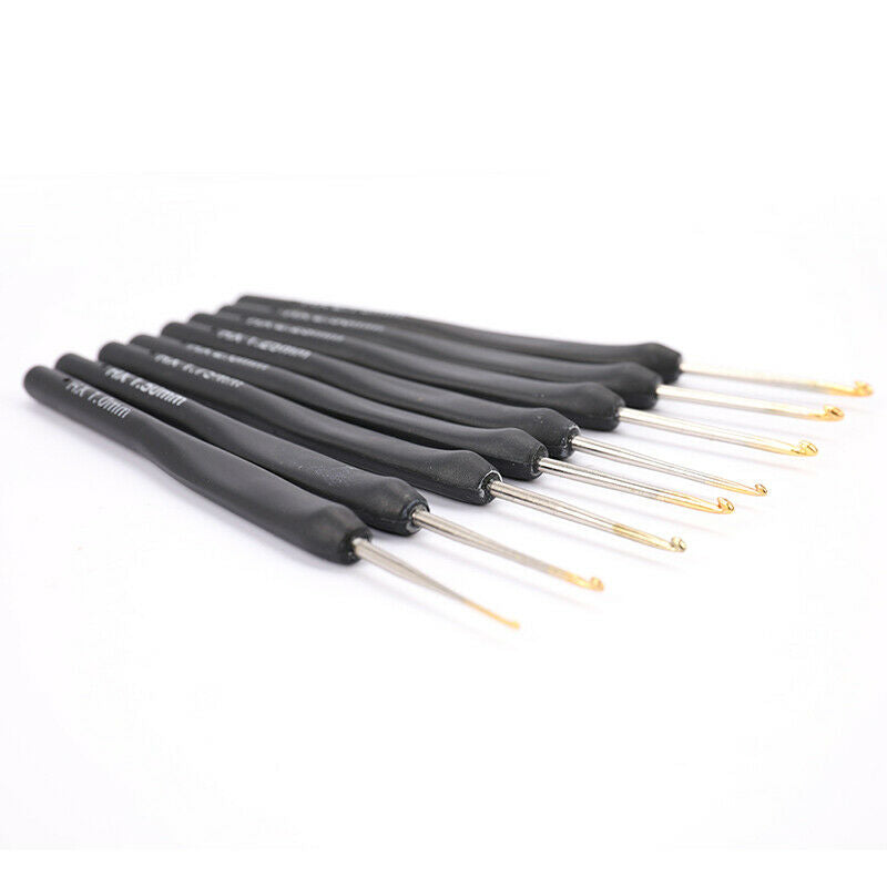 8Pcs/set Black Knitting Needles Crochet Hooks for Knit DIY Craft Loom ToolJCA Kt