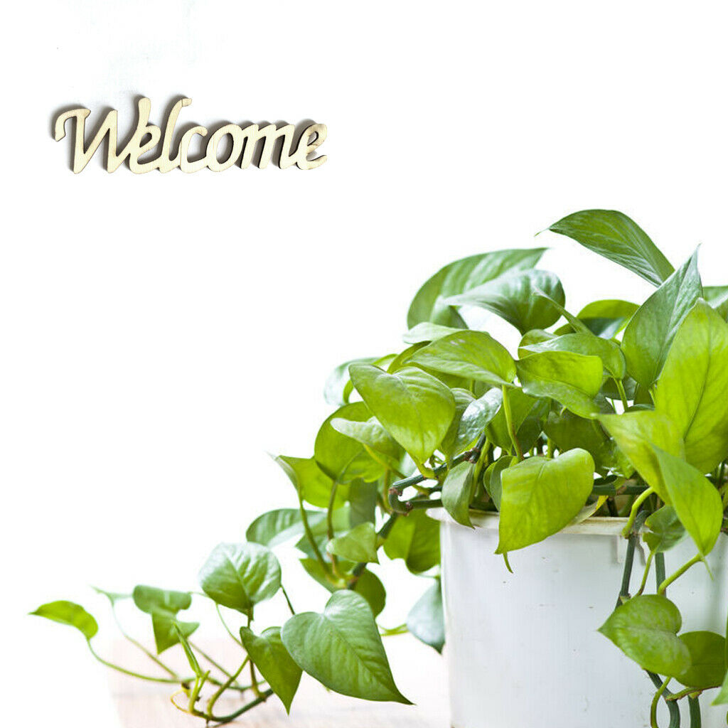 Welcome Wooden Craft Cut Wooden Pieces Card Making DIY Art Home Wall Decor