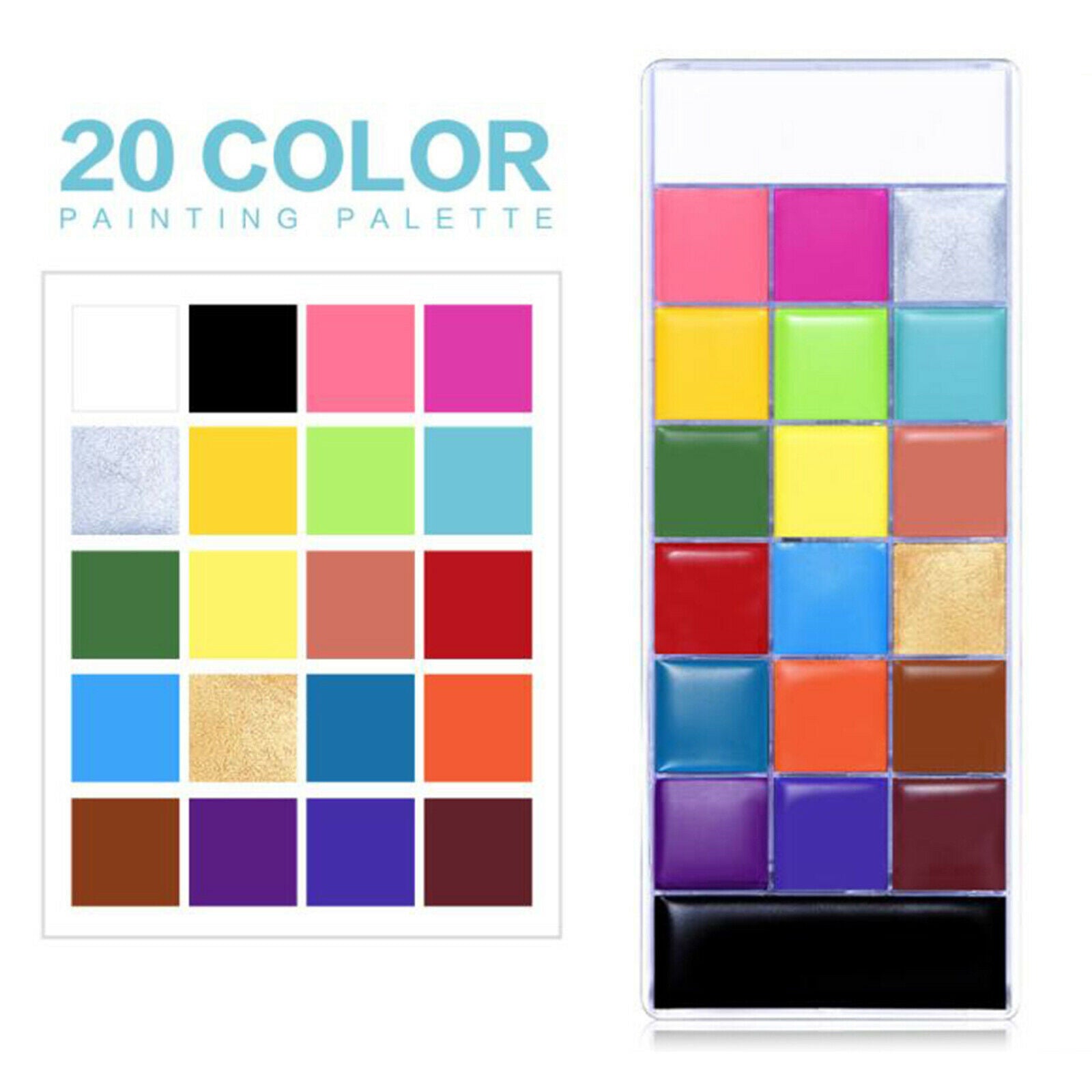 Face Body Painting Oil Palette, 20 Colors Professional Makeup Kit,