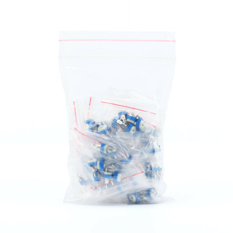 65pcs 100ohm-1Mohm blue white adjustable resistor/potentiometer package