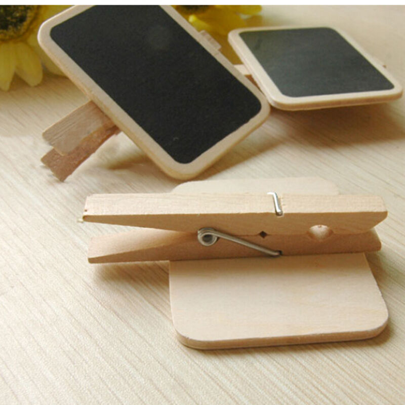 Standing Wooden Photo Holder Card Paper Note Memo Clip Desk Decor.l8