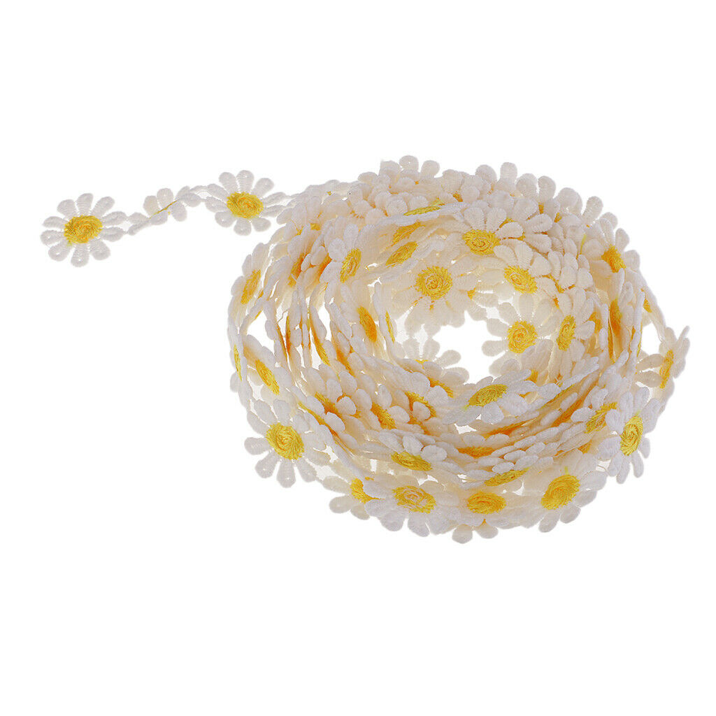 3 yards Daisy Flower   Lace Applique Sewing Trims Trim for Kid Girls Dress