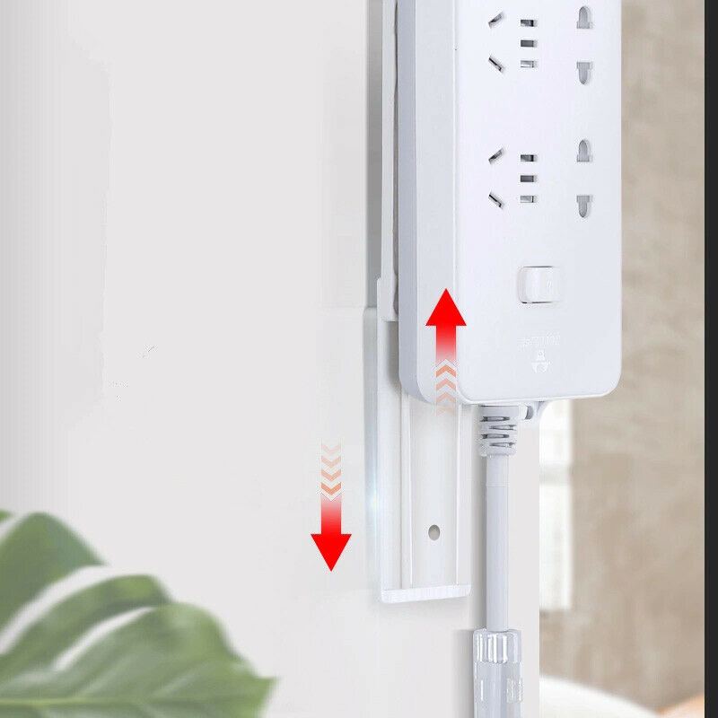 Self-Adhesive Power Strip Holder Fixator-Wall-Mounted Socket Cable Fixe Lt