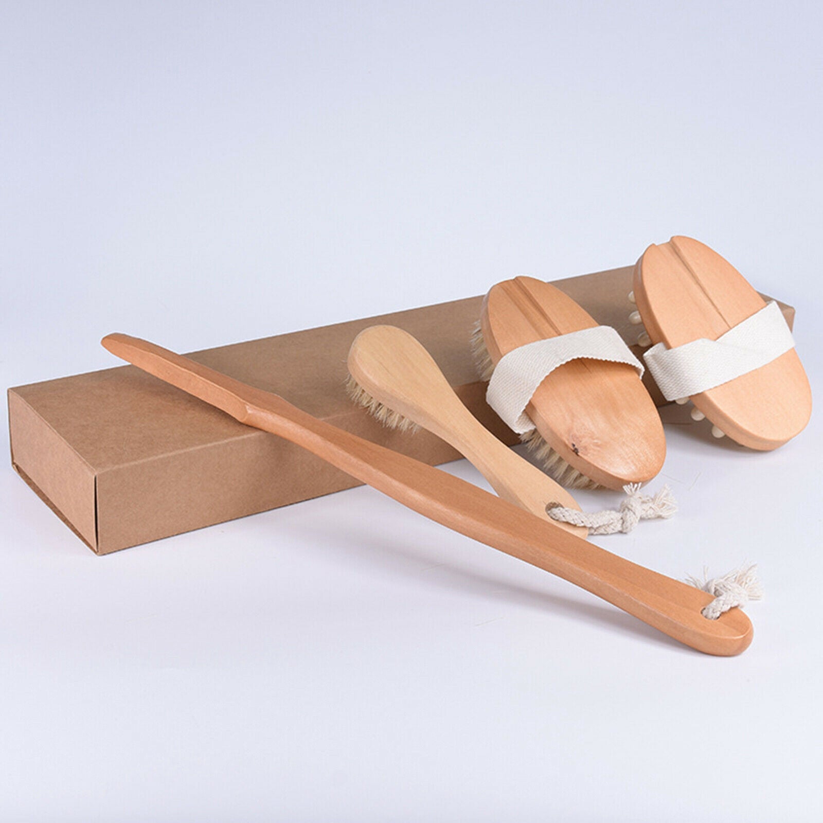 Dry Brushing Body Brush Kit 4pcs Bathroom Shower Body Cleaning Brush for