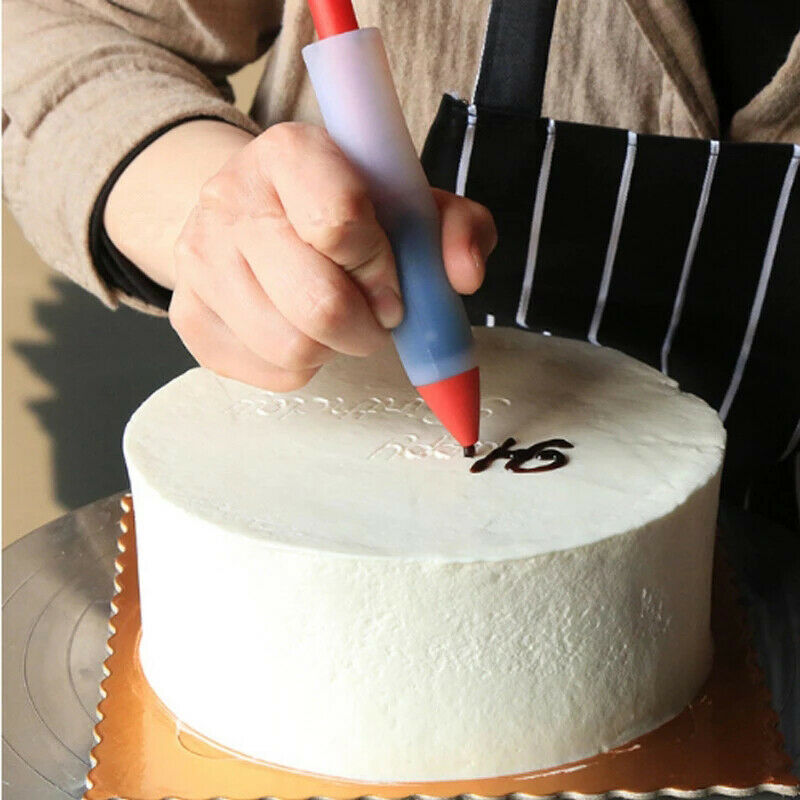 Silicone Food Writing Pen cookie Icing Piping Pastry Nozzles kitchen acce.l8