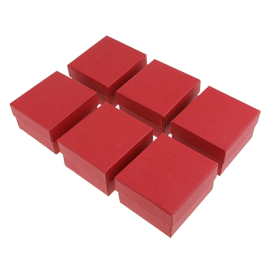 3pcs Square Paper Ring Box with Pillow Gift Jewelry Storage Red