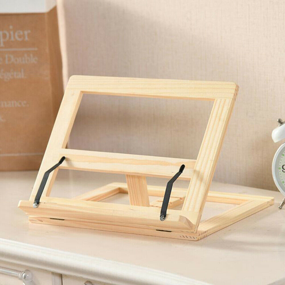 Wood book holder with 4 Adjustable Height/ Book Stand/Reading Rack For Books NEW