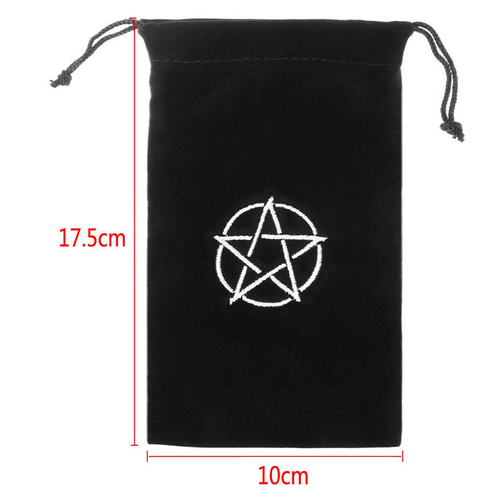 1pc Luxury Embroidered Pentagram Tarot Card Storage Bag Velvet Package