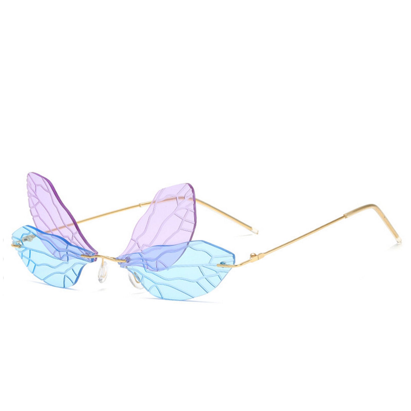 Fashion Rimless Sunglasses Women Eyewear Dragonfly Clear Lens Steampunk Glasses