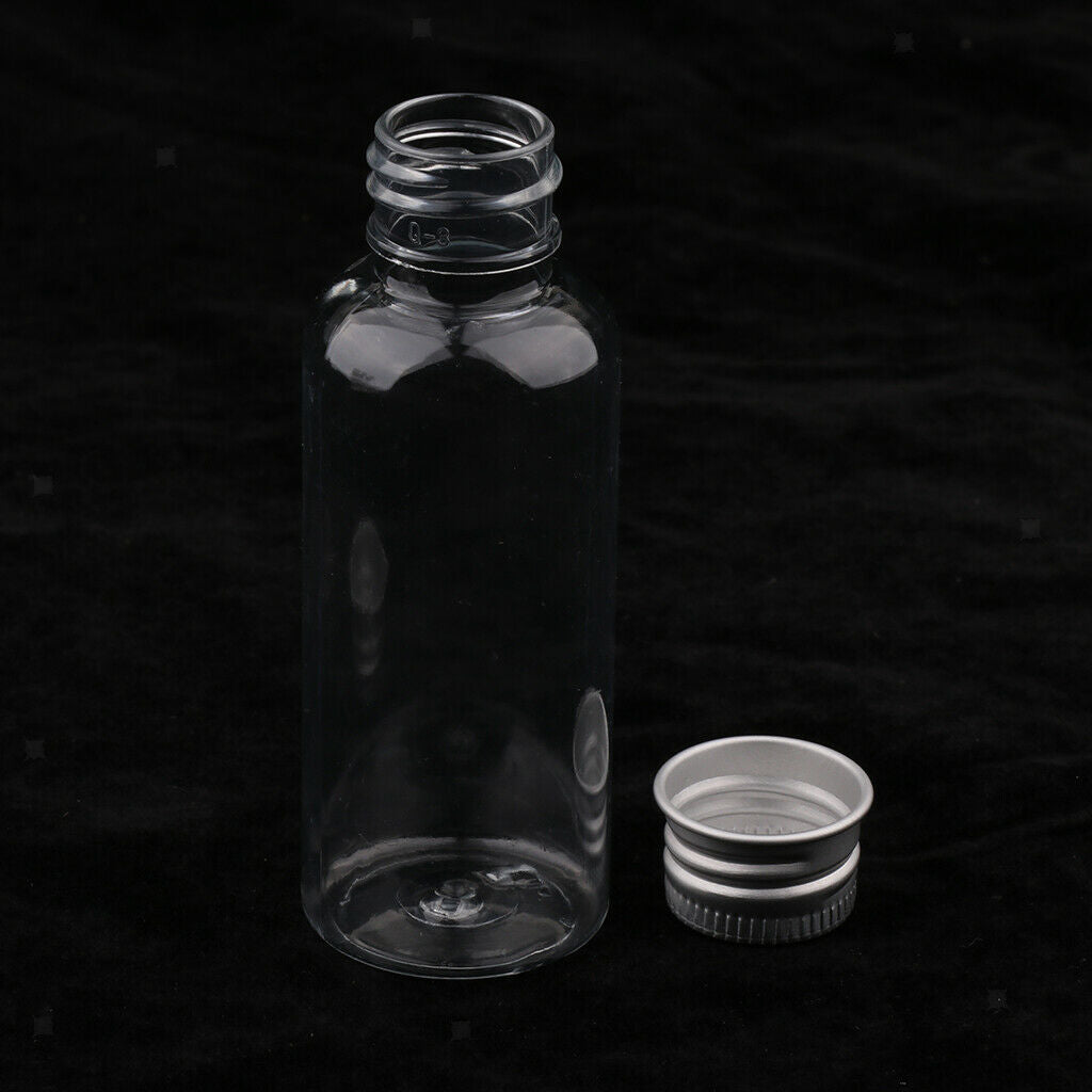 Set of 10 50ml Empty Plastic Bottle Screw   Condiment Juice Storage Vials