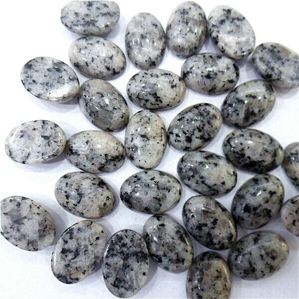 100Pcs 14x10x5mm Wholesale Natural Black Labradorite Oval Cab Cabochon HH7112
