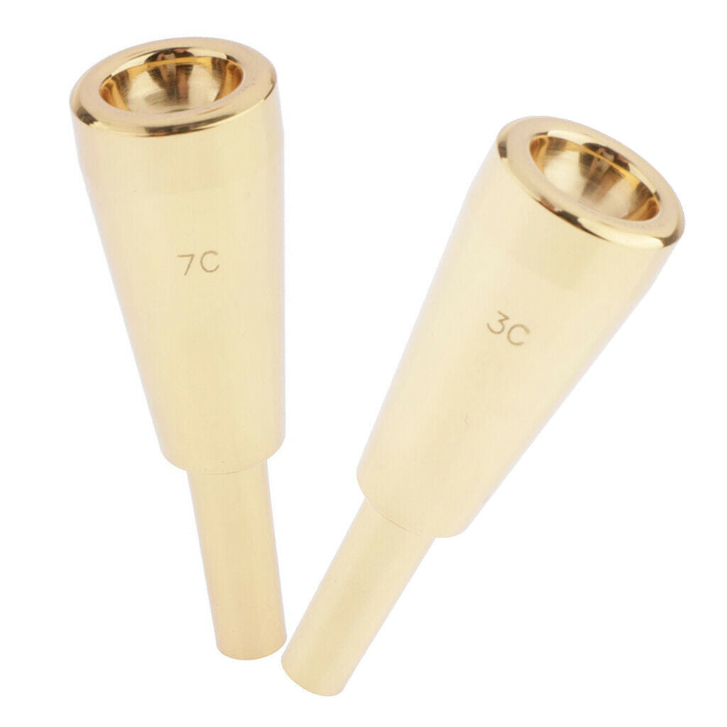 Trumpet Mouthpiece Beginner Gift Professional 3C/7C Size Golden Plated