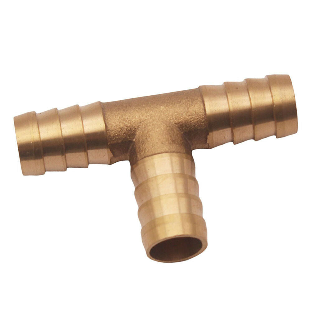 1/2" 12mm CAR HOSE BARB TEE Brass Pipe 3 WAY T Fitting Thread Gas Fuel Water