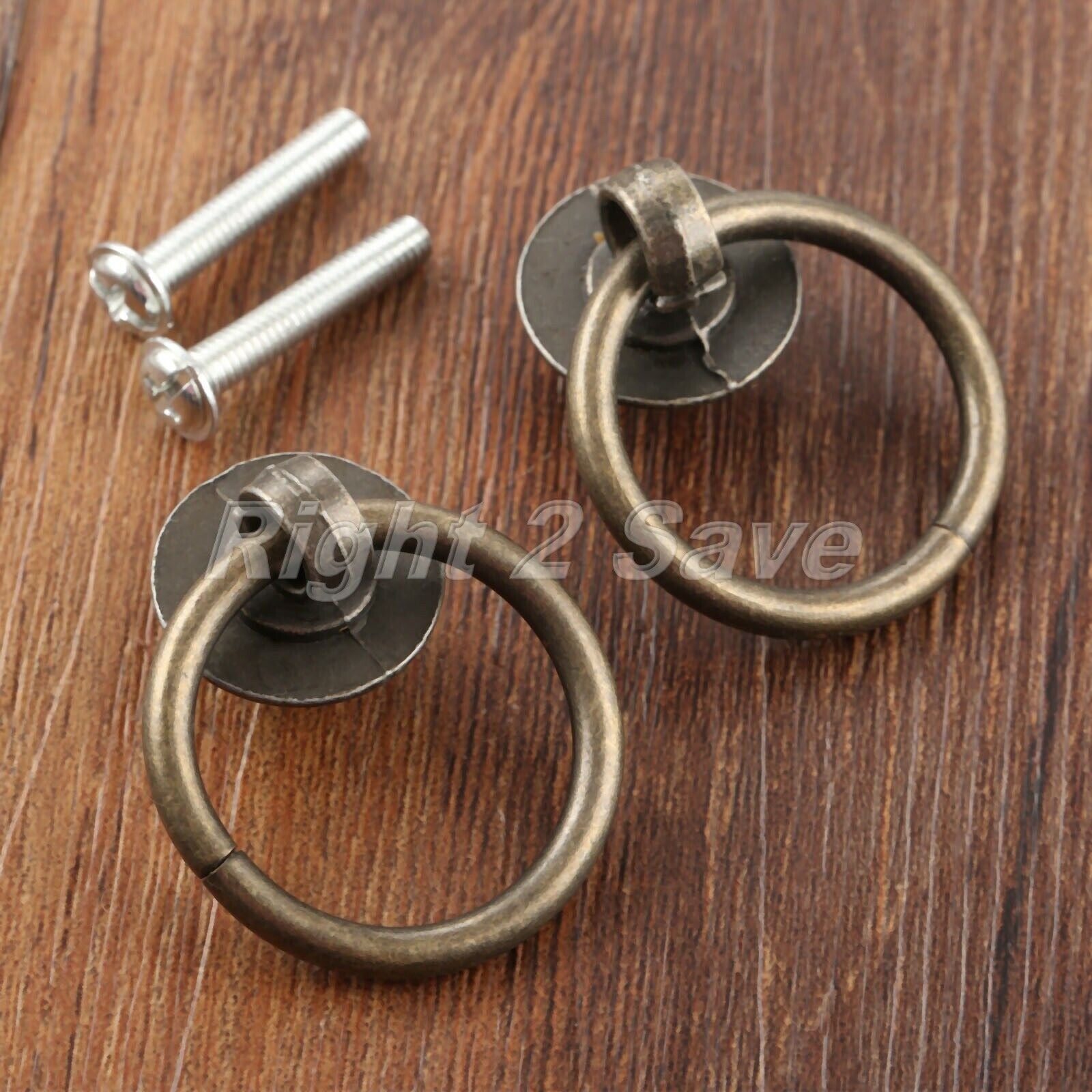 Retro Furniture Dresser Door Handle Cabinet Knobs Drawer Pulls Drop Ring 40*30mm