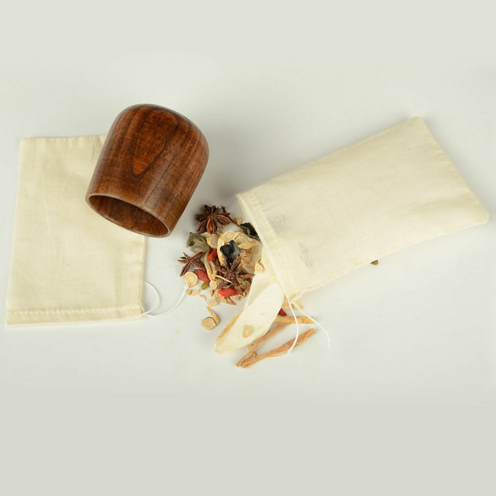 50-Pack Cotton Muslin Drawstring Reusable Bags Bath Soap Herbs Tea 4x6inch