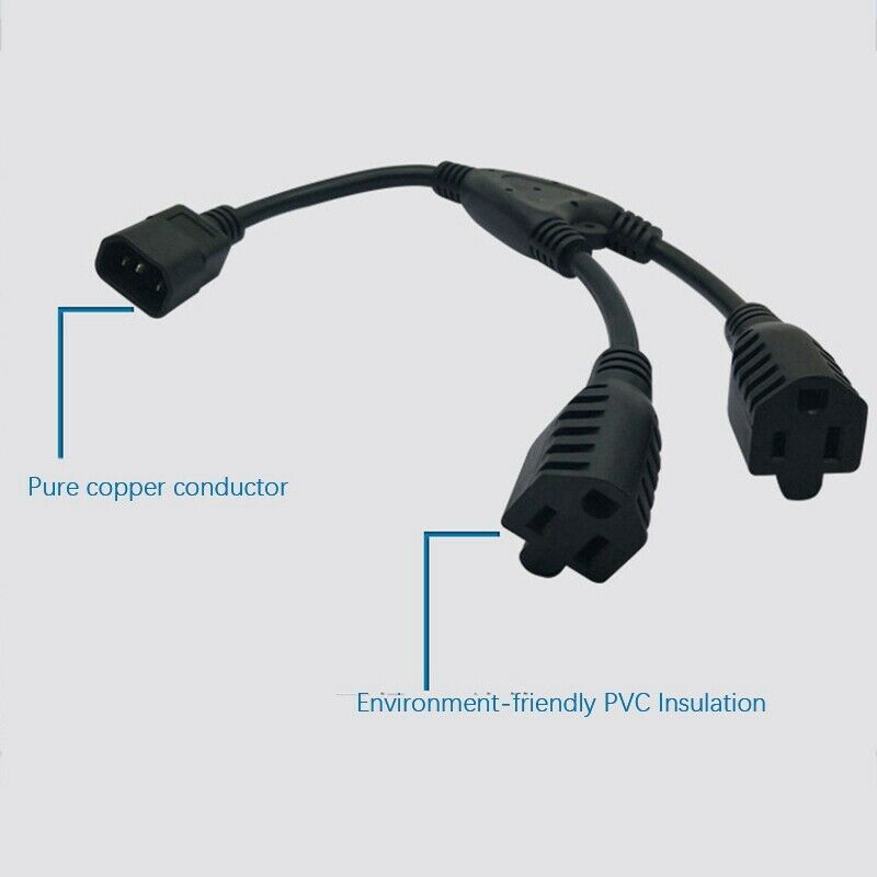 Power Extension Cord, C14 to 2X5-15R American Power Conversion Cord for LaptO1X7