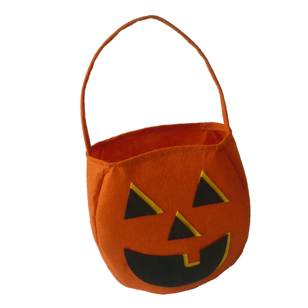 Halloween Bag Kid's Tirck or Treat Pumpkin Fabric Tote Bag Gifts Bucket Bag