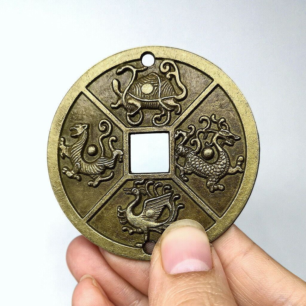 3X Simulation Chinese Old Copper Coin God Beast Animal Coins Amulet Charms