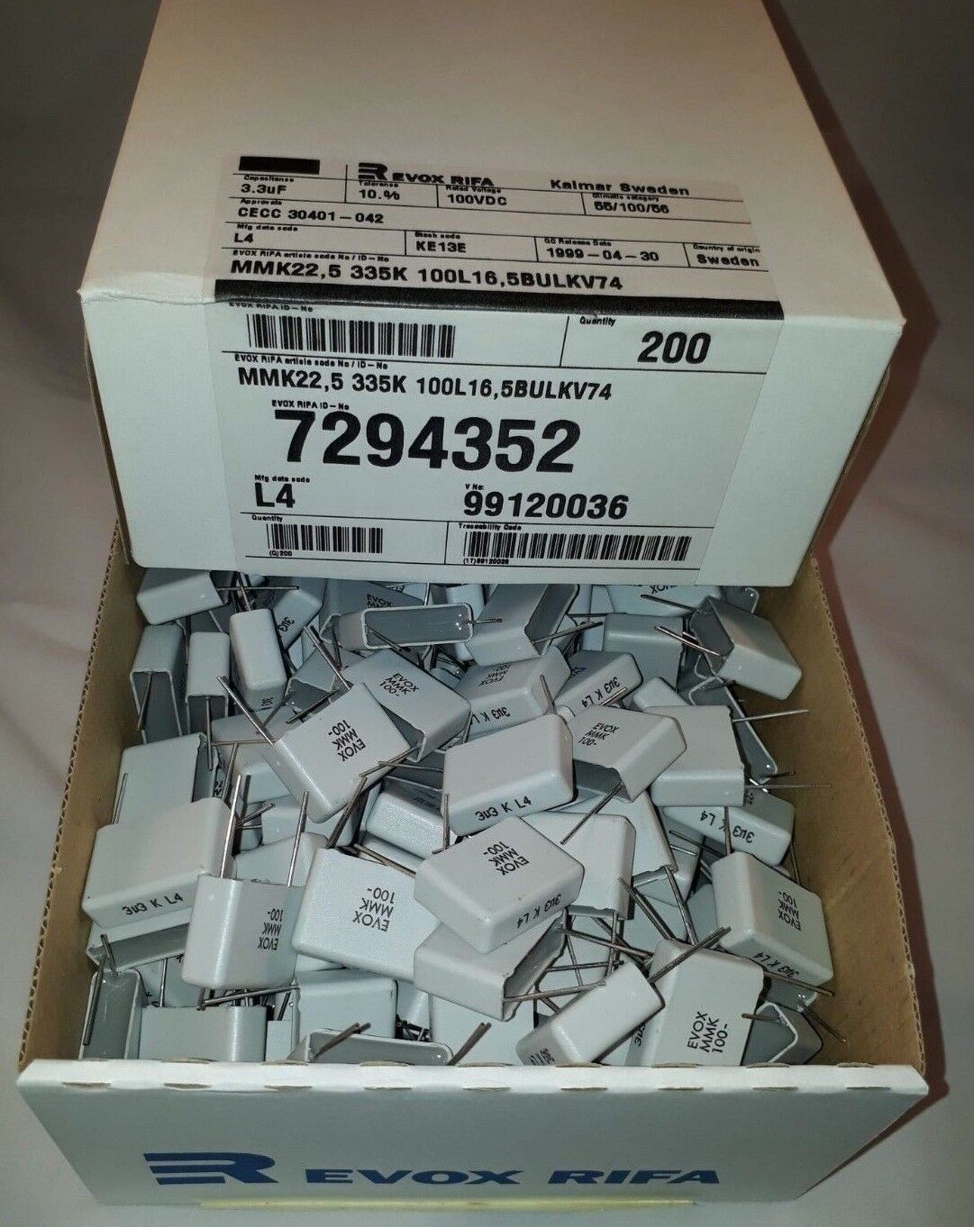 10PCS NEW EVOX MMK 3.3uF 100V 10% MMK22.5-335K100L16.5 HI-END AUDIO TUBE CAPS !