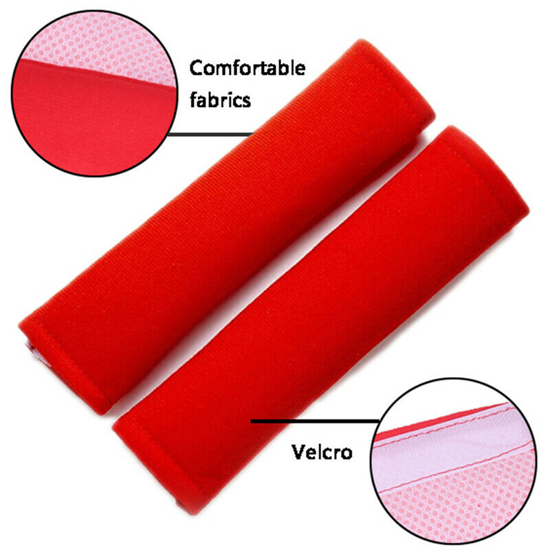 2 Pcs Red Car Seat Belt Shoulder Safety Pads Cover Comfortable Cushion FT.l8
