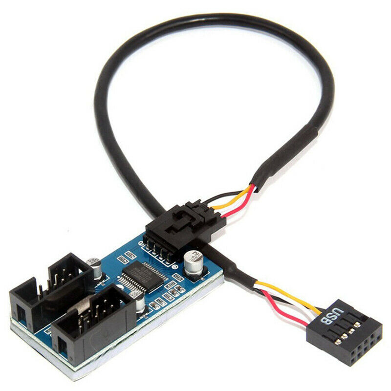 9Pin Motherboard Header To Dual 9-Pin Male Usb Extension Adapter Splitter CablG5