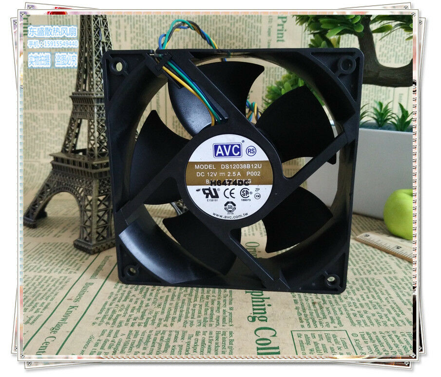 For 1pc AVC DS12038B12U fan 12038 12V 2.5A 4pin