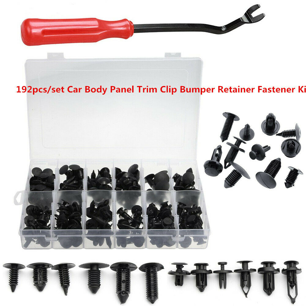 192PCS Car Panel Retainer Push Pin Rivet Trim Clip Bumper Fastener Assorted Kit