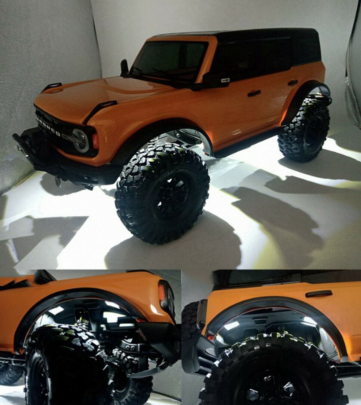 Wheel Lights LED Light Kit for Traxxas TRX4 2021 Ford Bronco Wheel Eyebrow Light