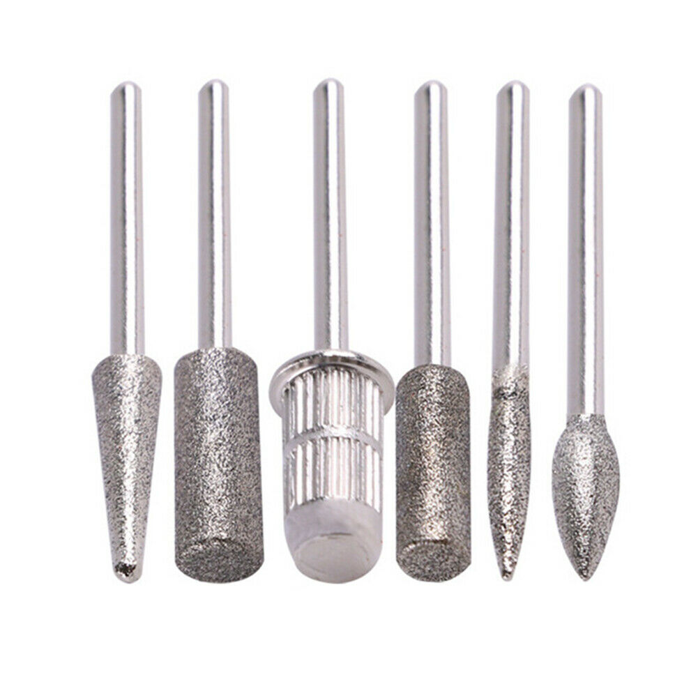 6pcs/Set Nail Drill Bits Grinder Manicure Polish Rotary Burr Cuticle Cutter @
