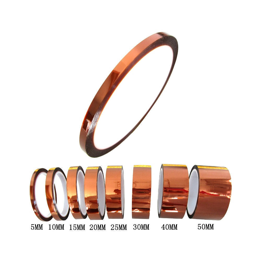 10mm 1cm x 30M Kapton Tape High Temperature Heat Resistant Polyimide