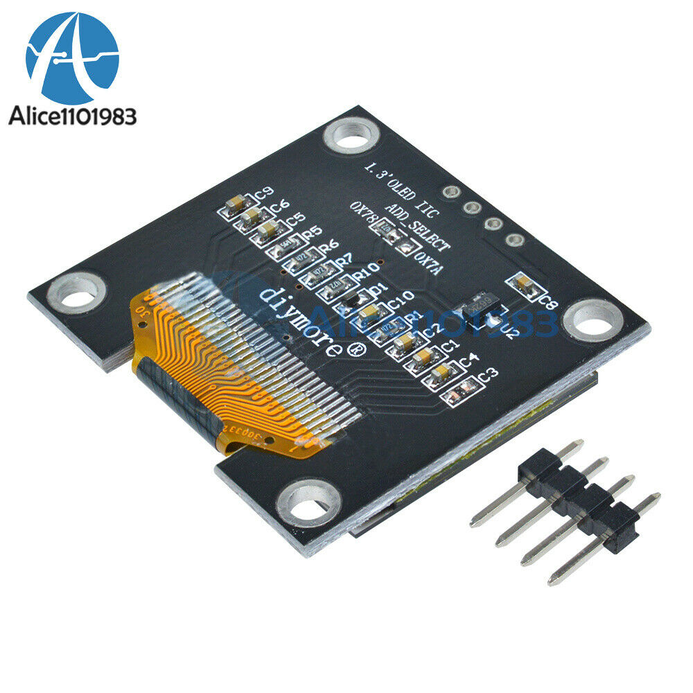 2PCS 1.3" White OLED 4PIN Display Module IIC I2C Interface 128x64 for Arduino
