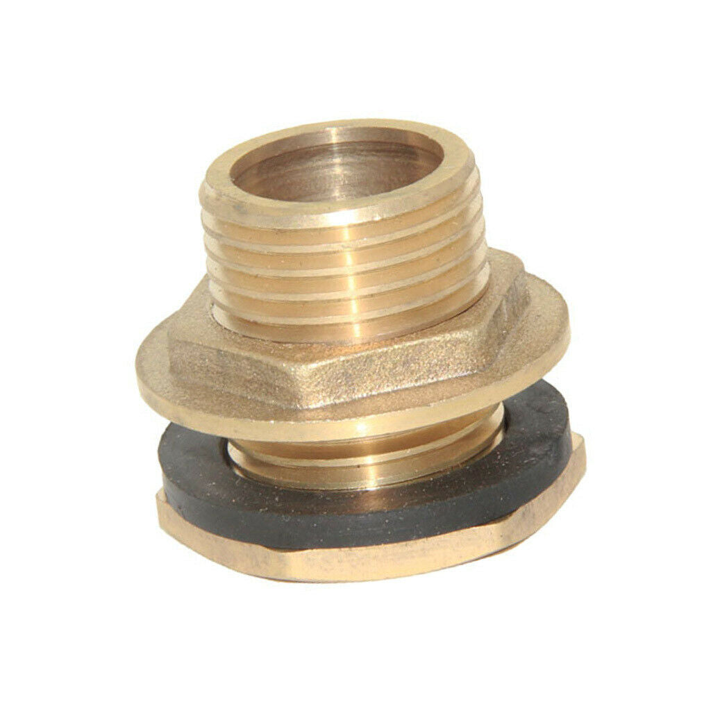 3 Pieces 1/2'' Brass Water Tank Hose Pipe Connector Adapter Fittings with Gasket