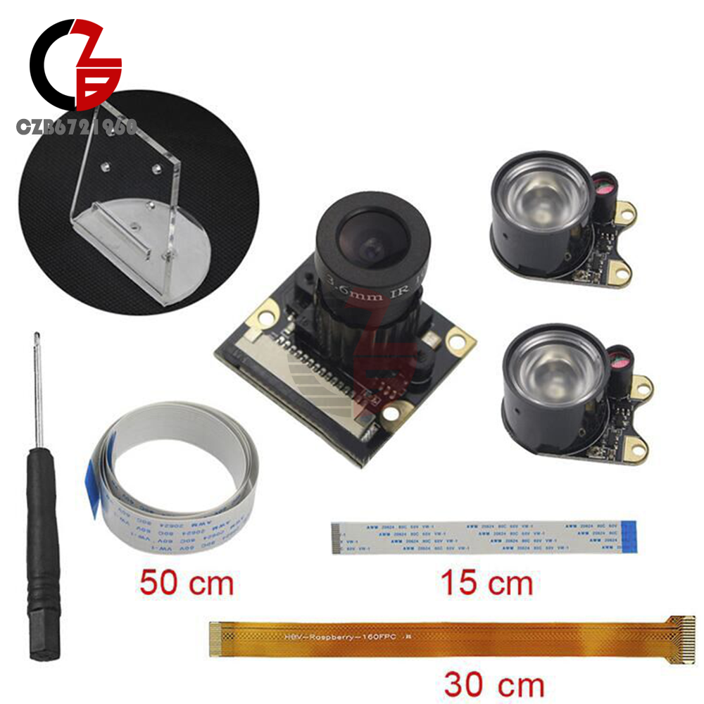 Raspberry Pi Night Vision OV5647 Camera  Acryclic Holder for Raspberry Pi 3B+/2