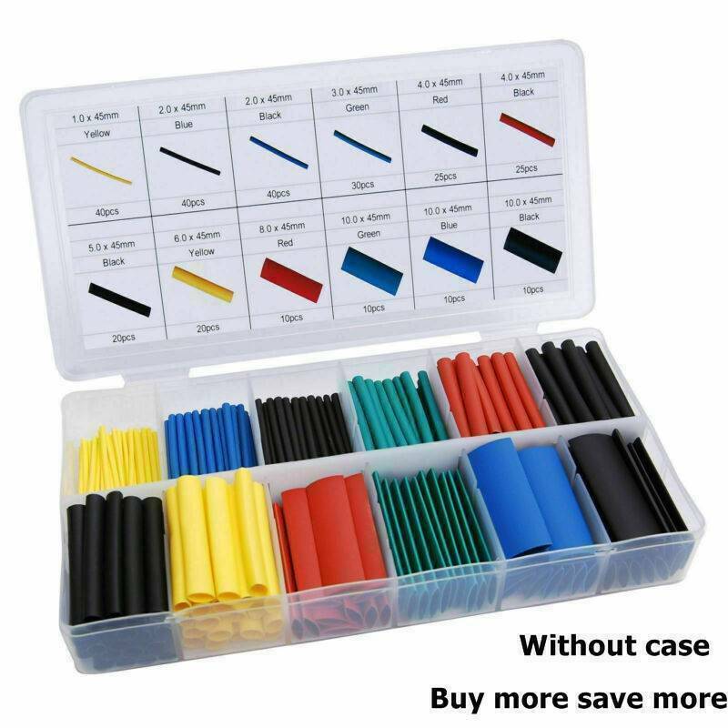 328Pcs Assorted 2:1 Heat Shrink Tubing Tube Cable Sleeving Wrap Wire Kit 8-Sizes