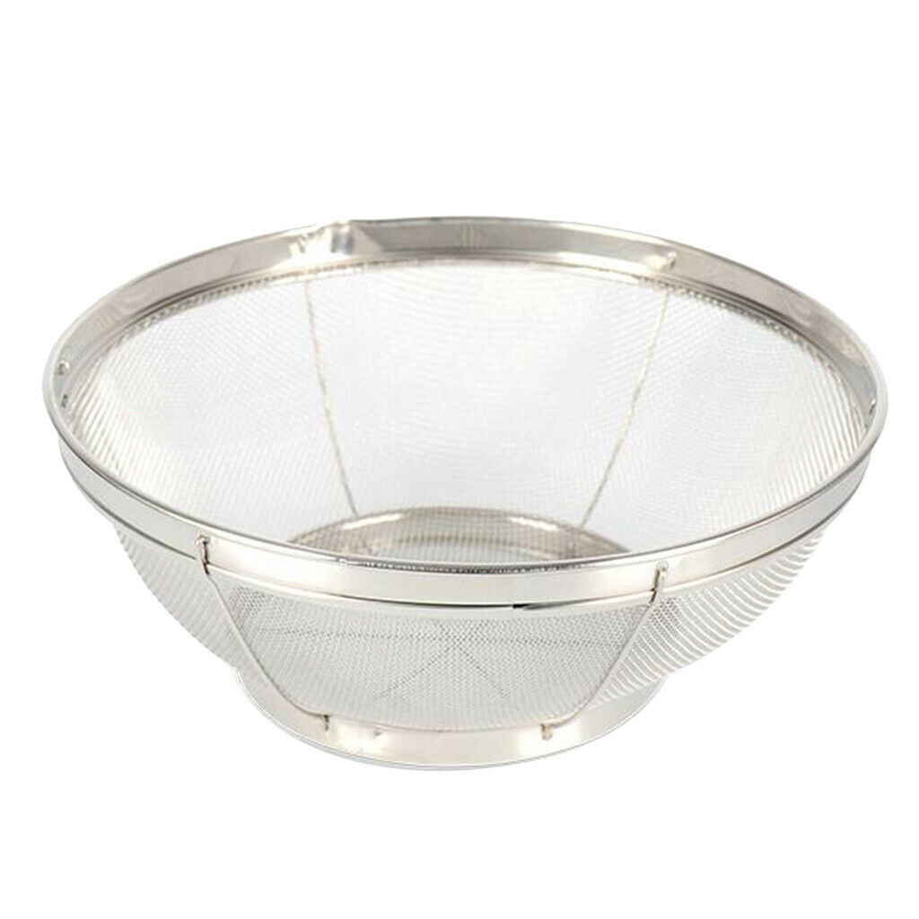 2pcs Kitchen Stainless Steel Stainer Fruit Rice Draining Colander Basket